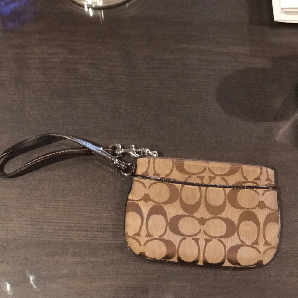Tan Coach Wristlet